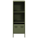 vidaXL Buffet vert olive 35x39x103 5 cm acier