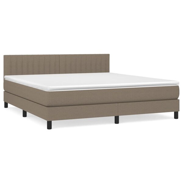 vidaXL Sommier à lattes de lit avec matelas Taupe 180x200 cm Tissu