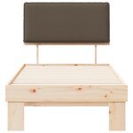 vidaXL Cadre de lit avec tête de lit rembourrée Taupe 90 x 200 cm