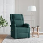 vidaXL Fauteuil de massage Vert foncé Tissu