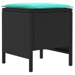 vidaXL Ensembles de meubles 7 Pièces Noir et turquoise Rotin PE
