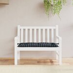 vidaXL Coussin de banc de jardin carreaux noir 110x50x7 cm tissu