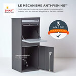 Boîte à colis Large Gris foncé 2 portes Acier galvanisé SMART PARCEL BOX™