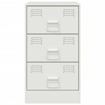 vidaXL Table de chevet blanc 34 5x39x62 cm acier