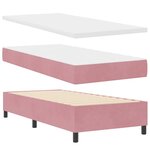 vidaXL Lit à ressorts avec matelas avec LED Rose 90 x 200 cm Velours