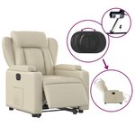 vidaXL Fauteuil inclinable électrique crème similicuir