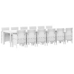 Ensemble de salle à manger de jardin de 13 pièces avec coussins en poly rattan blanc