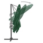 vidaXL Parasol de jardin en porte-à-faux et poteau en aluminium vert