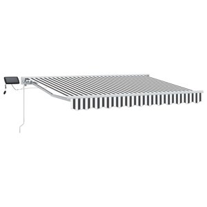 vidaXL Cadre de store manuel avec LEDs Anthracite et blanc 3 x 2 5 m