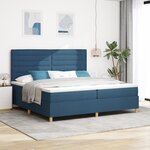 vidaXL Sommier avec Matelas Bleu 200x200 cm Tissu