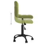 vidaXL Chaise pivotante de bureau Vert clair Velours