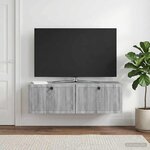 vidaXL Meuble TV mural Sonoma gris 98 x 31 x 30 cm Bois d'ingénierie