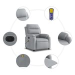 vidaXL Fauteuil de massage inclinable électrique gris clair tissu