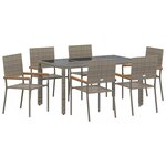 vidaXL Ensemble de salle à manger pour jardin 7 Pièces Gris polyrotin