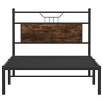 vidaXL Cadre de lit sans matelas chêne fumé 100x190 cm bois ingénierie