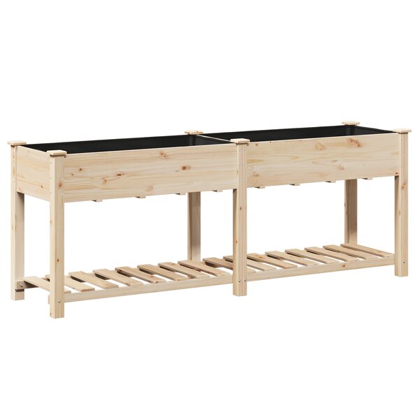 Jardinière vidaXL avec étagère 203x53x76 cm en bois massif de sapin