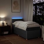 vidaXL Sommier à lattes de lit avec matelas Gris foncé 90x200 cm Tissu