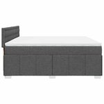 vidaXL Sommier à lattes de lit avec matelas Gris foncé 200x200cm Tissu