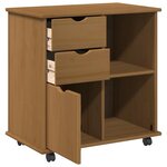 vidaXL Cabinet roulant 63 5 x 39 x 65 5 cm Bois de Pin Massif