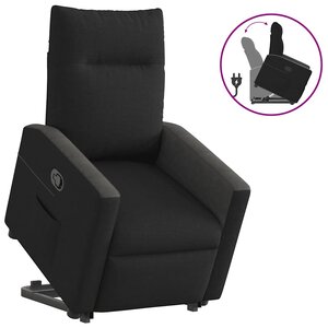 vidaXL Fauteuil inclinable noir tissu
