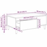 vidaXL Table basse Bois Ancien 90 x 50 x 35 cm Bois d'ingénierie