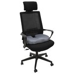 vidaXL Coussin d’assise avec oreiller Gris 47 x 37 x 8 cm Avec filet