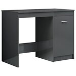 vidaXL Bureau Gris brillant 100x50x76 cm Aggloméré