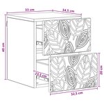 vidaXL Cabinet de chevet mural Bois ancien 34 5 x 33 x 40 cm
