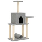 vidaXL Arbre à chat avec griffoirs en sisal gris clair 122 cm