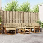 vidaXL Ensemble de canapés d'extérieur 8 pc Naturel et Beige