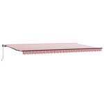 vidaXL Auvent Rétractable Rouge et blanc 600 × 300 cm tissu