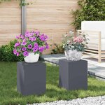 vidaXL Supports pour plantes 2 Pièces Anthracite 24 x 24 x 35 cm Acier