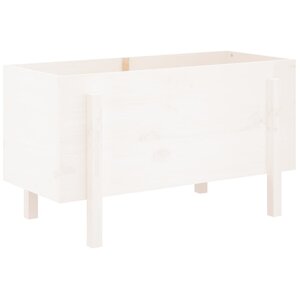 vidaXL Lit surélevé de jardin blanc 101x50x57 cm bois de pin massif