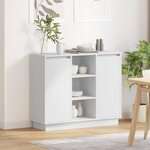 vidaXL Buffet avec étagère Blanc 90 x 32 x 75 cm Bois d'ingénierie