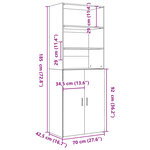 vidaXL Buffet haut sonoma gris 70x42 5x185 cm bois d'ingénierie