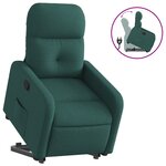 vidaXL Fauteuil inclinable vert foncé tissu