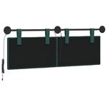 vidaXL Tête de lit suspendue Avec lumière LED Vert foncé Tissu