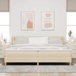 Lit à ressort vidaXL avec matelas crème 200x200 cm en tissu