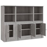vidaXL Buffets 3 Pièces sonoma gris bois d'ingénierie