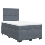 vidaXL Sommier à lattes de lit et matelas Gris foncé 120x200cm Velours