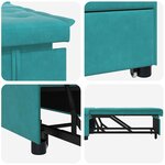 vidaXL Canapé-Lit Turquoise 194 x 67 x 82 cm Velours