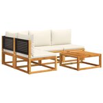 vidaXL Salon de jardin avec coussins 5 Pièces Bois d'acacia solide