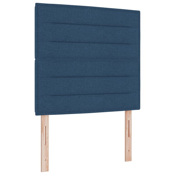 vidaXL Lit à ressorts avec matelas et lumière LED en bleu  90 x 200 cm en tissu