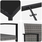 vidaXL Ensemble de salle à manger pour jardin 7 Pièces Gris Poly rotin