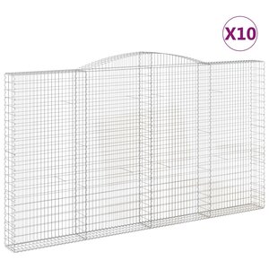 vidaXL Paniers à gabions arqués 10 Pièces 400x30x220/240 cm Fer galvanisé