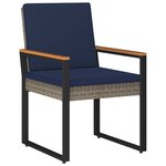vidaXL Ensemble de meubles d'extérieur 3 Pièces Gris et bleu marine