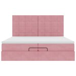 vidaXL Cadre de lit ottoman avec matelas rose 200x200 cm velours