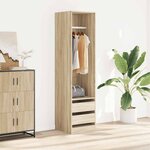 vidaXL Garde-robe avec tiroirs Chêne sonoma Bois d'ingénierie