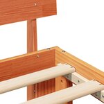 vidaXL Cadre de lit avec tête de lit marron ciré 150x200 cm en bois de pin massif