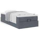 vidaXL Cadre de lit ottoman avec matelas gris foncé 90x190 cm velours